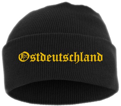 Ostdeutschland Umschlagmütze - Stickfarbe Gold - Mütze bestickt - Größe: