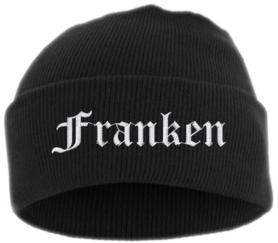 Franken Umschlagmütze - Altdeutsch - Bestickt - Mütze mit breitem Umschl