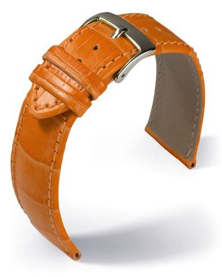 Barington Kroko-Print Uhrenarmband Leder Krokooptik orange rembordiert