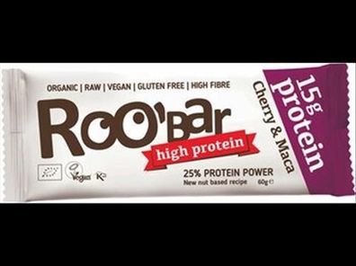ROO´BAR 6x Roobar Protein Cherry and Maca, 60g, glutenfrei 60g