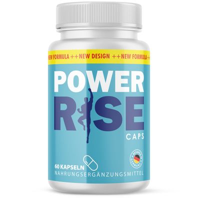Power Rise Caps - mit L-Arginin, L-Citrullin - Kraft für den aktiven Mann - 60 Stk