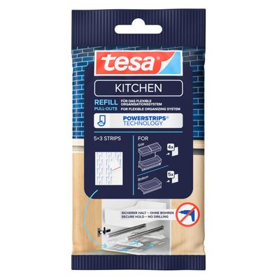 tesa Pull Out Powerstrips Nachfüllpack für selbstklebende Schubladenschienen