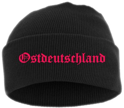 Ostdeutschland Umschlagmütze - Stickfarbe Pink - Mütze bestickt - Größe: