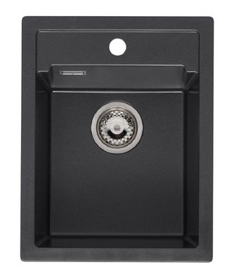 Reginox Amsterdam 34 Küchenspüle mit Hahnloch schwarz metallic