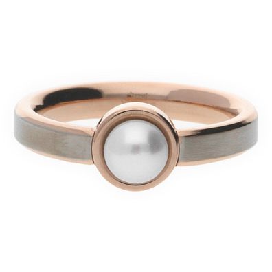 Boccia Ring Titan Roségold mit Süsswasserzuchtperle 0137-02