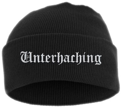 Unterhaching Umschlagmütze - Altdeutsch - Bestickt - Mütze mit breitem
