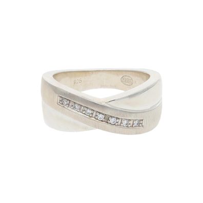 Fossil Damen Ring 925/000 Sterling Silber mit synth Zirkonia JF13111040508
