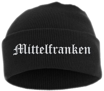 Mittelfranken Umschlagmütze - Altdeutsch - Bestickt - Mütze mit breitem