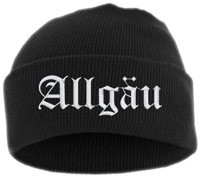 Allgäu Umschlagmütze - Altdeutsch - Bestickt - Mütze mit breitem Umschla