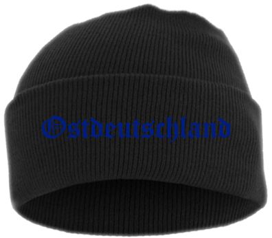 Ostdeutschland Umschlagmütze - Stickfarbe Blau - Mütze bestickt - Größe: