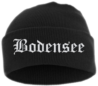 Bodensee Umschlagmütze - Altdeutsch - Bestickt - Mütze mit breitem Umsch