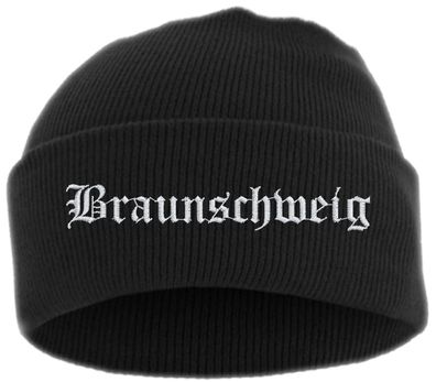 Braunschweig Umschlagmütze - Altdeutsch - Bestickt - Mütze mit breitem