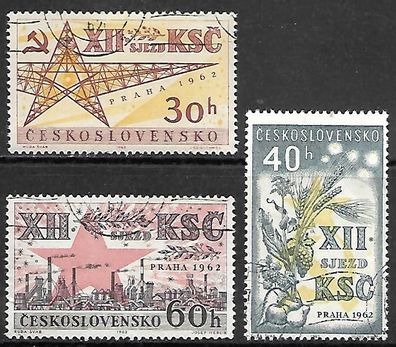 Tschechoslowakei gestempelt Michel-Nummer 1368-1370