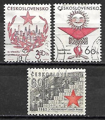 Tschechoslowakei gestempelt Michel-Nummer 1383-1385