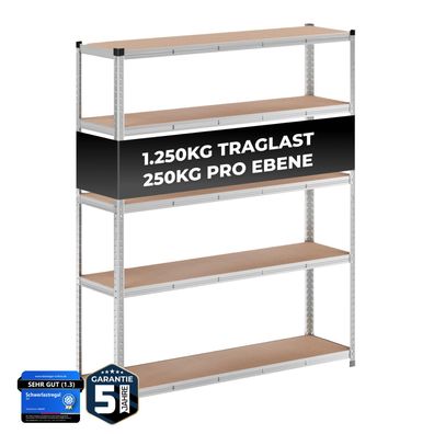 ALL Premium Schwerlastregal 180x150x40cm Schwarz u. Silber
