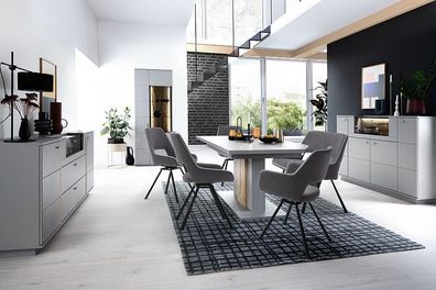 Stühle Esszimmerstühle Bayonne Armlehnenstuhl 180° Vintagelook dunkelgrau