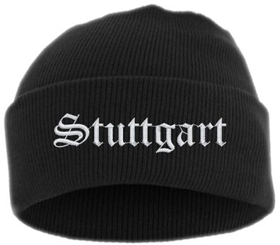Stuttgart Umschlagmütze - Altdeutsch - Bestickt - Mütze mit breitem
