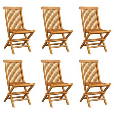 vidaXL Klappbare Gartenstühle 6 Stk. Massivholz Teak