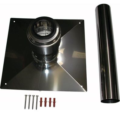 Wolf Schachtabdeckung DN80 Edelstahl Mündungrohr Edelstahl, starre Systeme