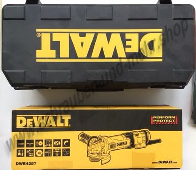 DEWALT Winkelschleifer DWE4257-QS inkl. Koffer 10 Fächerscheiben kein Bosch/Hilti