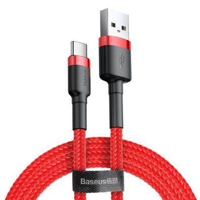 Baseus Cafule USB-C Schnellladekabel QC 3.0 3A, 0,5m, Rot \0x0434\0x043B\0x044F schne
