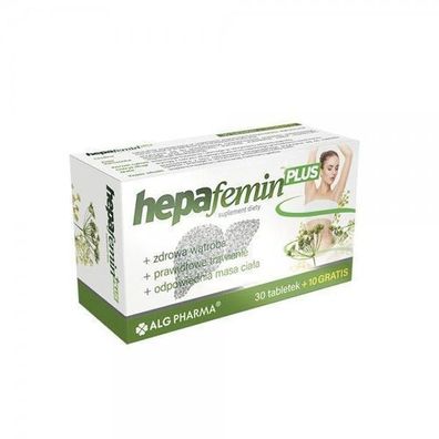 Hepafemin Plus Leberunterstuetzung - 40 Tabletten fuer Entgiftung und Wohlbefinden