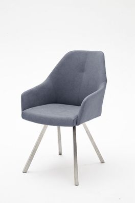 Stühle Esszimmerstühle MADITA A Eckig Kunstleder graublau