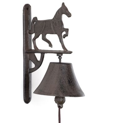 Gusseisen Türglocke Pferd Motiv antik braun Wandglocke Landhausstil Vintage Glocke