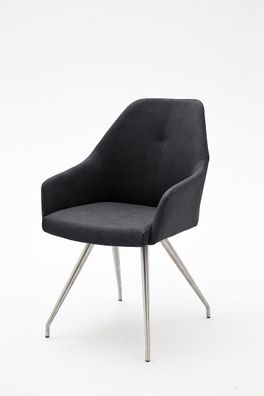 Esszimmerstühle Stühle MADITA A Oval Kunstleder anthrazit
