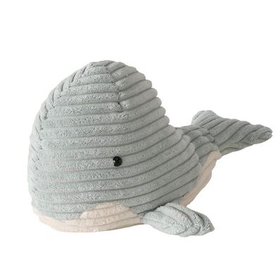 Türstopper WALLY hellblau weiß Wal aus Cordstoff L28cm maritime Deko