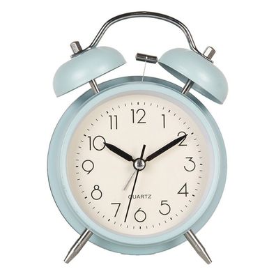 Wecker CLOCK hellblau aus Metall Analogwecker Retro Klassiker H17cm 6AC0031LBL