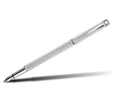 Caran d’Ache Füllfederhalter Ecridor Chevron silber versch. Federstärken
