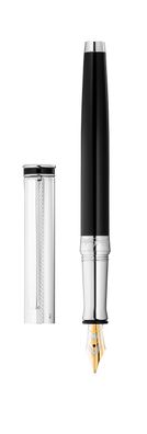 Waldmann Edelfeder, Korn-/Linien-Design Silber/schwarz Goldfeder
