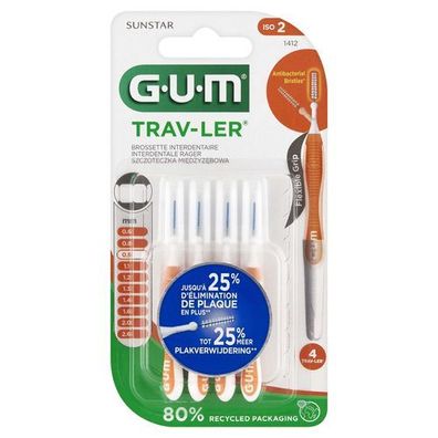 Sunstar GUM Interdentalbuersten Set 0,9 mm - Praezise Reinigung fuer Zahnzwischenrae