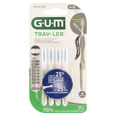 GUM Interdentalbuersten 2,0 mm - Set mit 4 Stueck