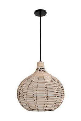 REDDI kleine Hängelampe Boho RATTAN dekorativ Geflochtener Natürlicher Überhang Ø36cm