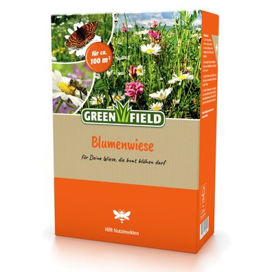 Greenfield Blumenwiese - 1 kg Samen-Mix aus Blumen, Kräutern und Gräsern