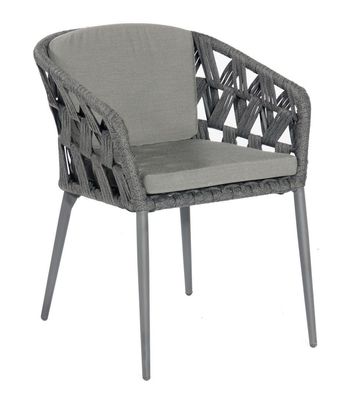 2er-Set Sessel Fairmont Aluminium und Polypropylen Schwarz und Grau