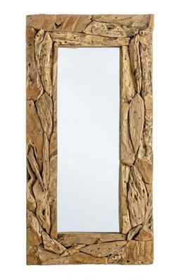 Wandspiegel Raven 60x120cm Rahmen aus Teakholz waagerecht und senkrecht Stellbar