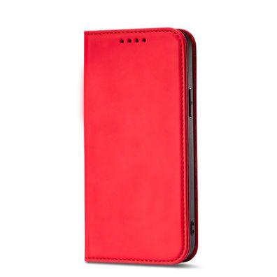 Samsung Galaxy S23+ Magnetische Klapphuelle - Rote Kartenetui mit Staender und Por