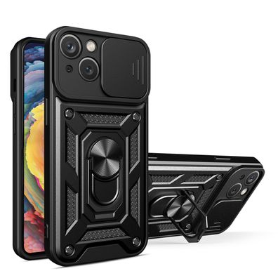 Vivo X80 Lite/Vivo V25 Panzerhuelle mit Kameraschutz - Robustes, Schwarzes Hybrid