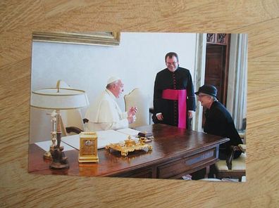 Deutsche Botschafterin Vatikan Dr. Annette Schavan Autogramm (Foto Papst Franziskus)!