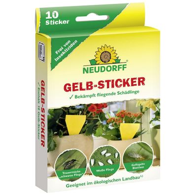 NEUDORFF® Gelb-Sticker zur Bekämpfung fliegender Schädlinge 10 Stück
