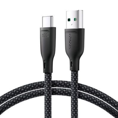 Joyroom Ladekabel 100W, 1m, USB-A/USB-C, Multi-Color Serie S-A34, Schwarz