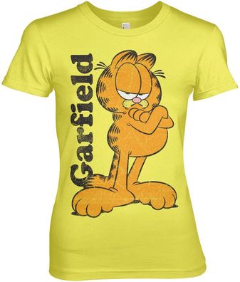 Garfield Girly Tee Damen T-Shirt Yellow