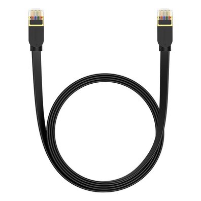 Baseus Cat. 7 RJ45 Hochgeschwindigkeits-Flachnetzwerkkabel, 10Gbps, 2m, Schwarz
