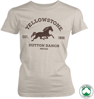Yellowstone Dutton Ranch Montana Organic Girly Tee Damen T-Shirt Off-White
