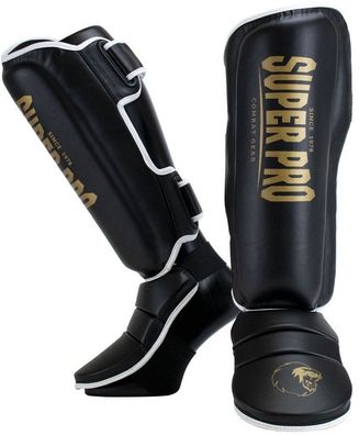 Super Pro Combat Gear Schienbeinschoner Protector SE Schwarz/Gold/Weiß