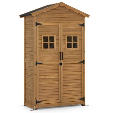 M MCombo Gartenschrank Gartenhaus Outdoor Holz, 57×109×180 cm (Natur)