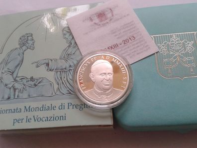 Original 10 euro 2013 PP Vatikan Pontifikat Franziskus Silber